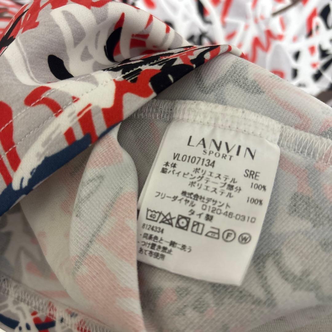 ランバンスポール　ハーフジップ　長袖シャツ　レディース　ゴルフ　総柄　サイズ38