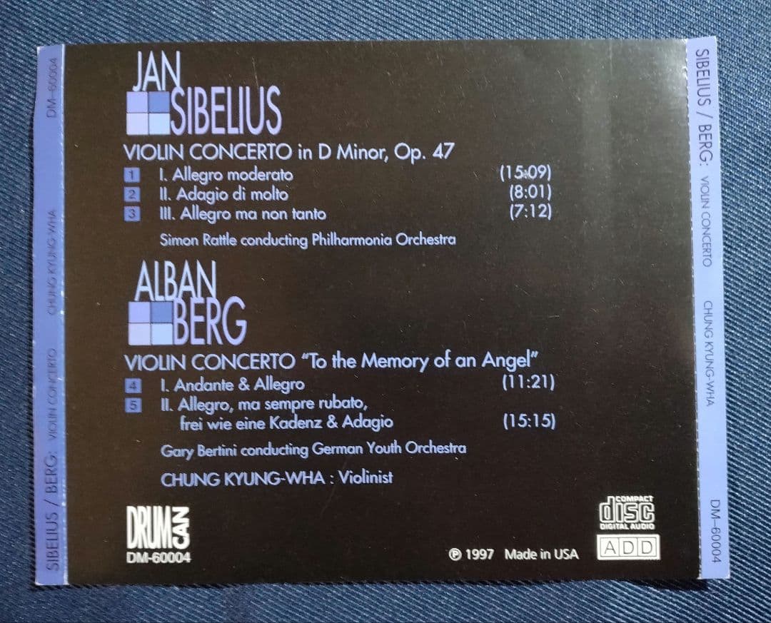 チョン・キョンファ
シベリウス
ヴァイオリン協奏曲
ライブ　2点セット