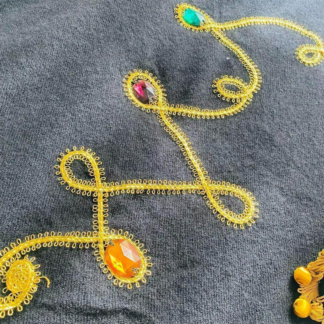 美品 シリンギルド カシミヤ100% ビジュー 刺繍 大判ポンチョ 大きいサイズ