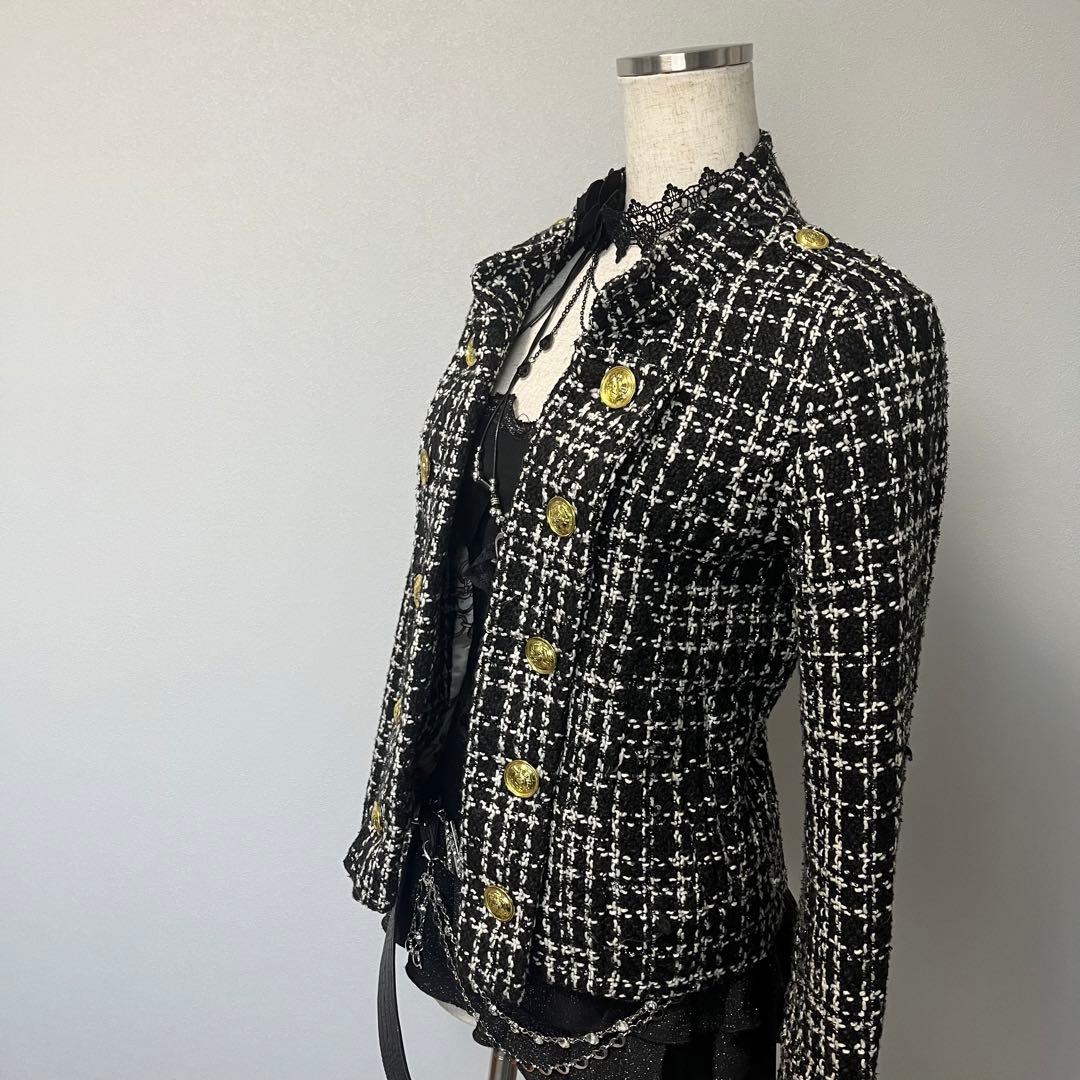 ナポレオン ジャケット ツイード ダークコア y2k 海外ガール ゴシック 軍服