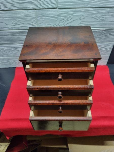 Y 中古 タンス 北海道民芸家具 小箪笥 小物入れ 木製 4段 引き出し S