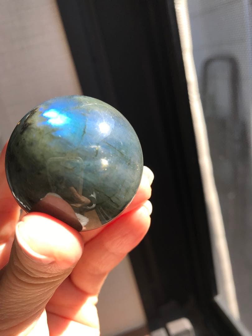 ☘️レア❤︎青く輝く夜空のラブラドライト スフィア 〜神秘の青光〜 丸玉