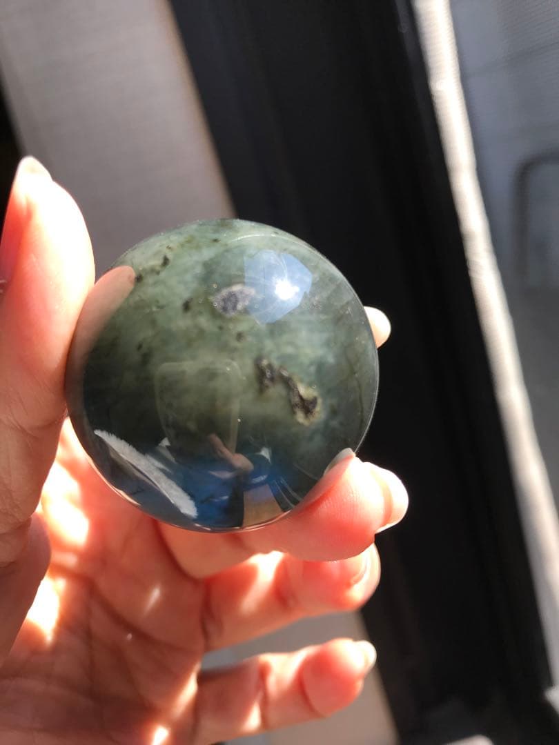 ☘️レア❤︎青く輝く夜空のラブラドライト スフィア 〜神秘の青光〜 丸玉