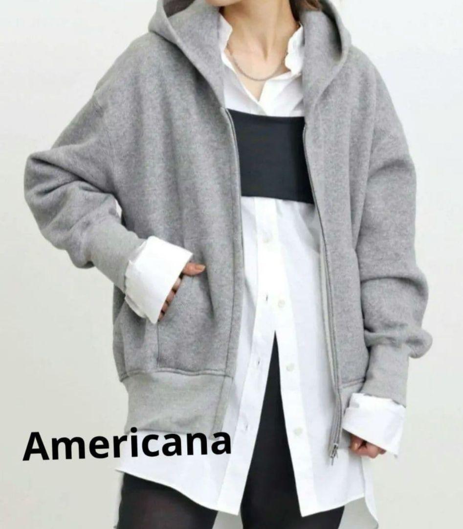 アメリカーナ★Americana WIDE FULLZIP HOODIE グレー