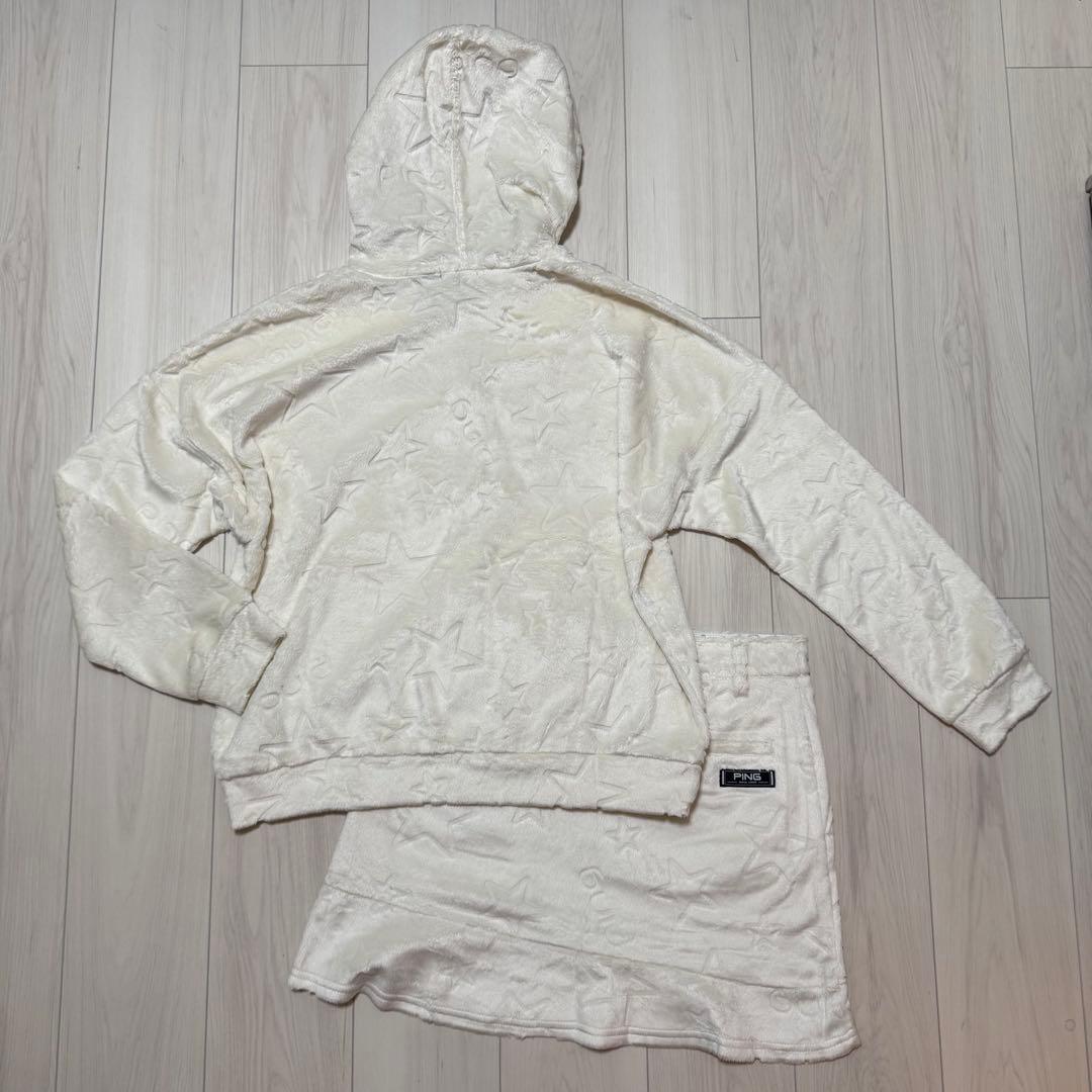 新品 ピン セットアップ PING ベロア フーディー ジャケット スカート