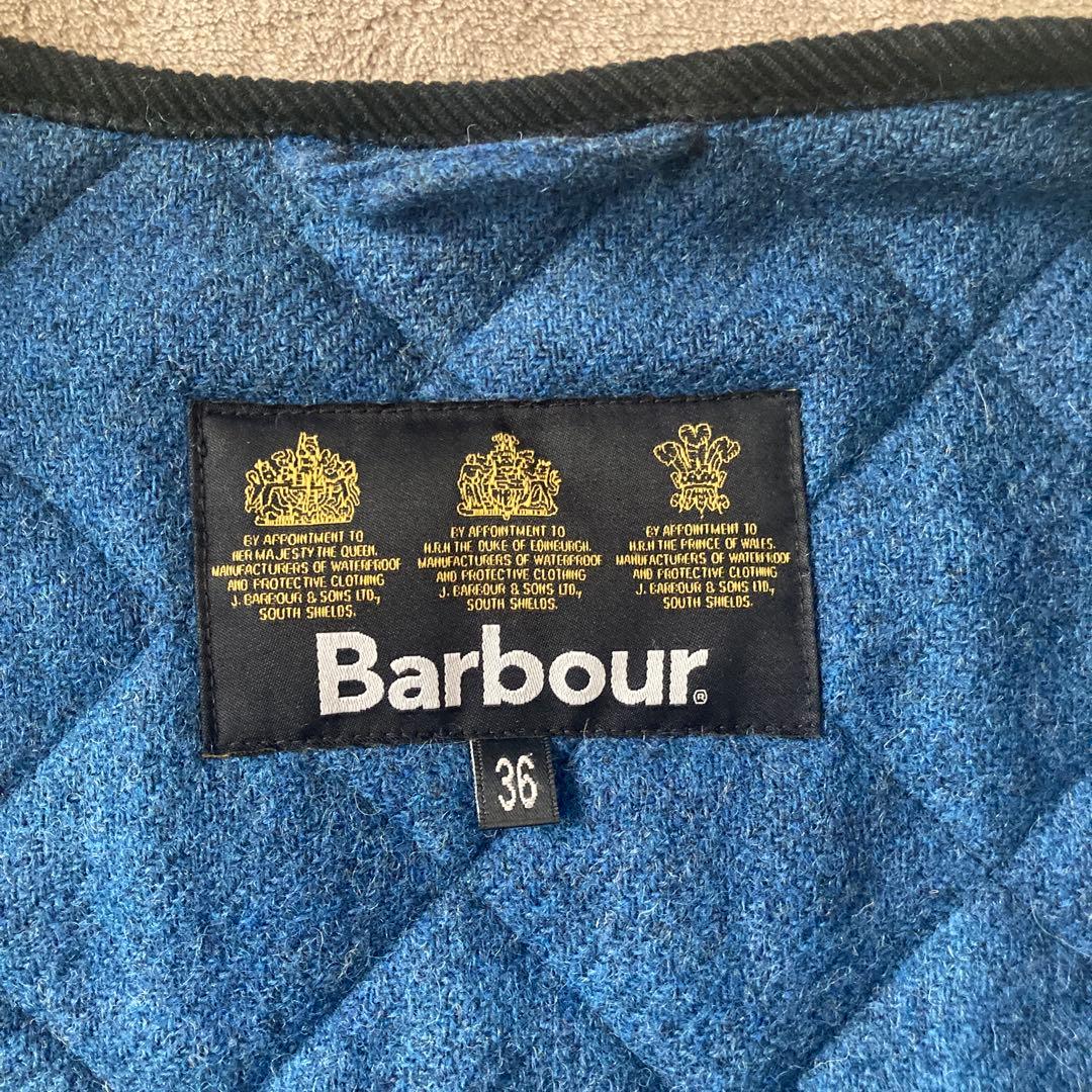Barbour ネイビー キルティングベスト 4014312