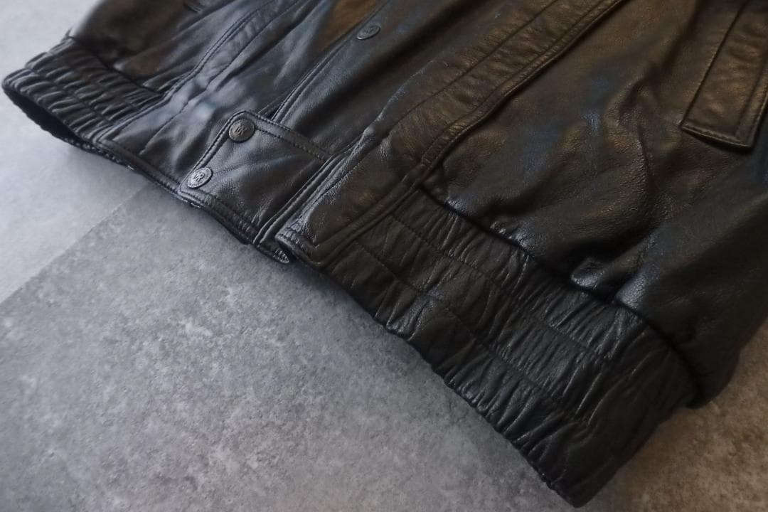 90s 日本製 MARCO ROSSINI 羊革 ラムレザージャケット 黒 XL