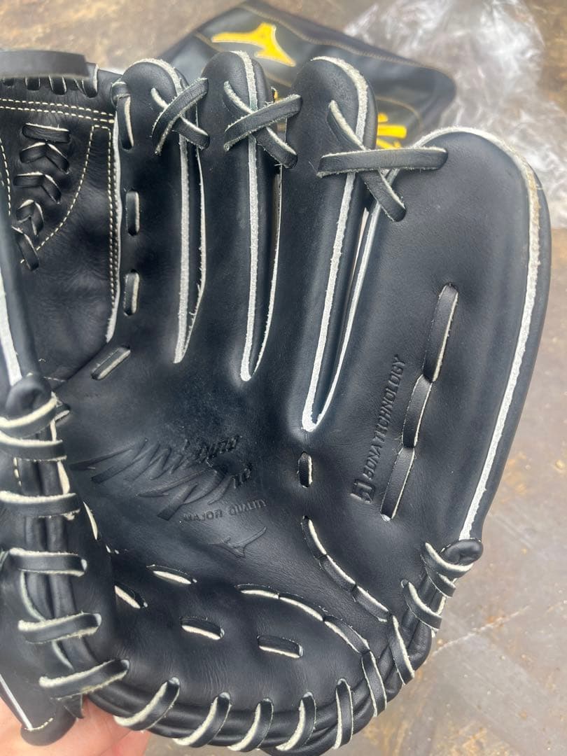 ミズノプロ　軟式　投手用　グローブ　黒　使用回数2回！