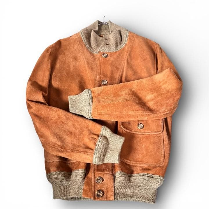 BELFE 本革スエード バルスタージャケット ヴァルスタリーノ 茶 イタリア製