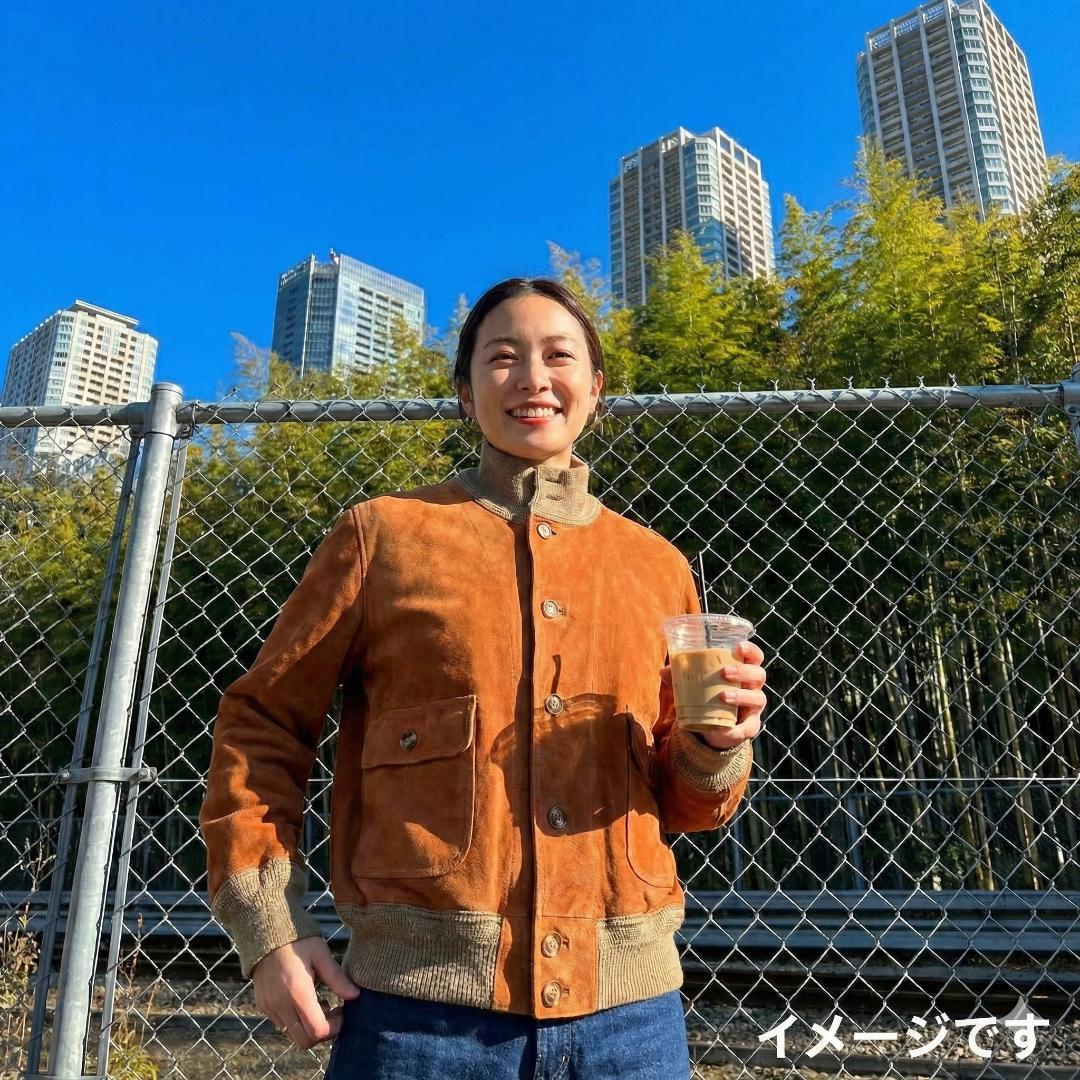 BELFE 本革スエード バルスタージャケット ヴァルスタリーノ 茶 イタリア製