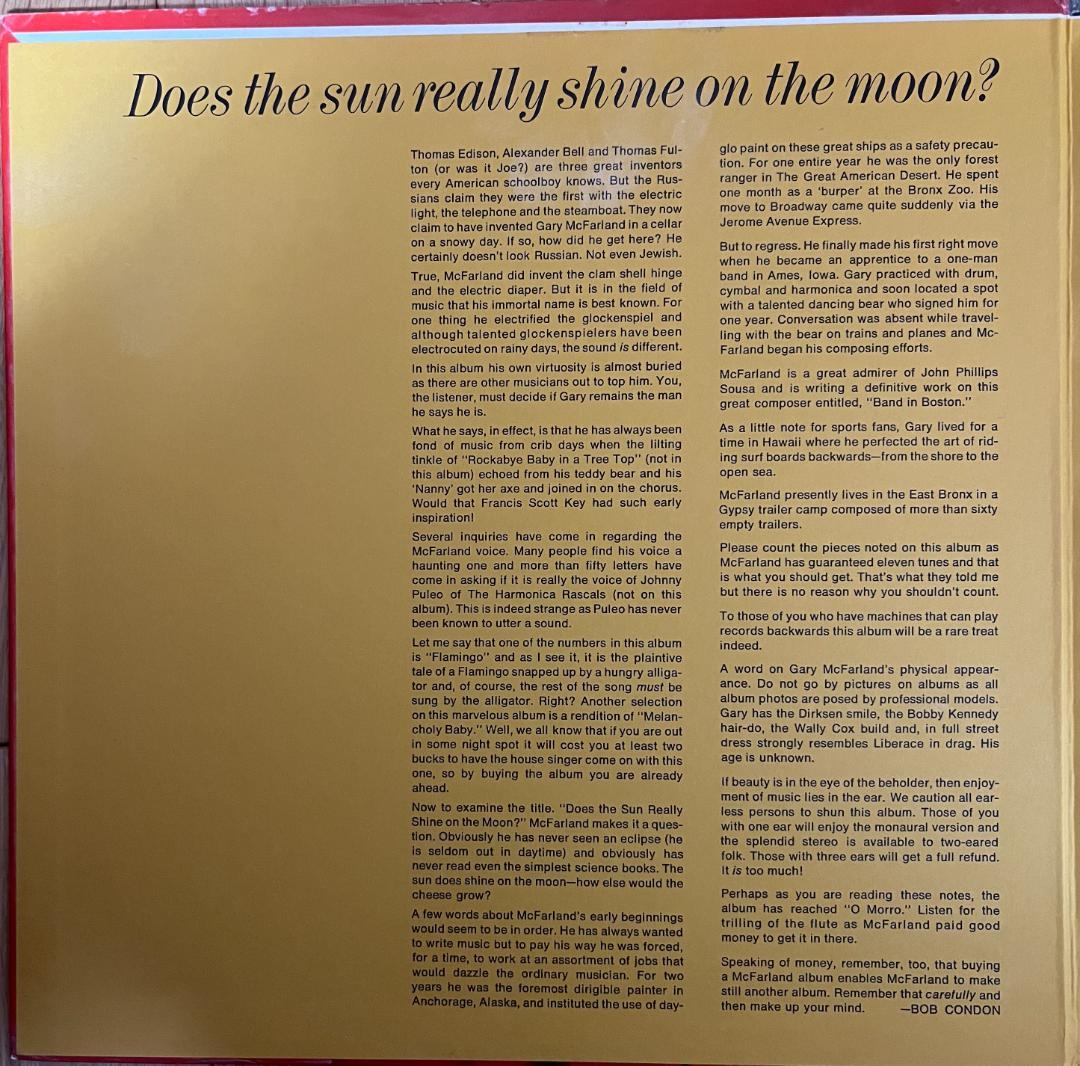 洋楽 Gary McFarland & Co. Does the sun really