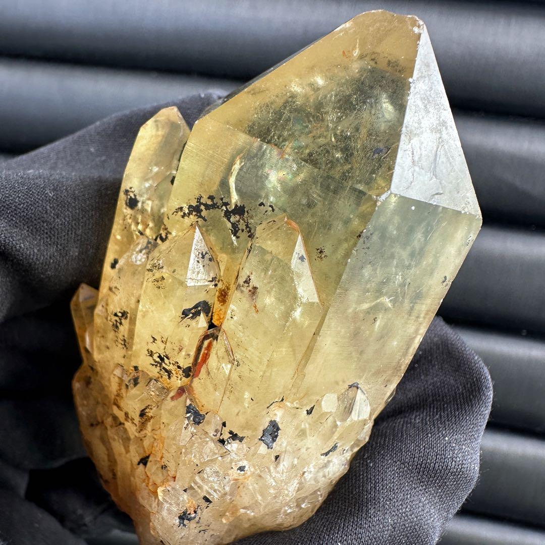 【金運】レインボー☆シトリンパイナップルクォーツ スピリットクォーツA1635