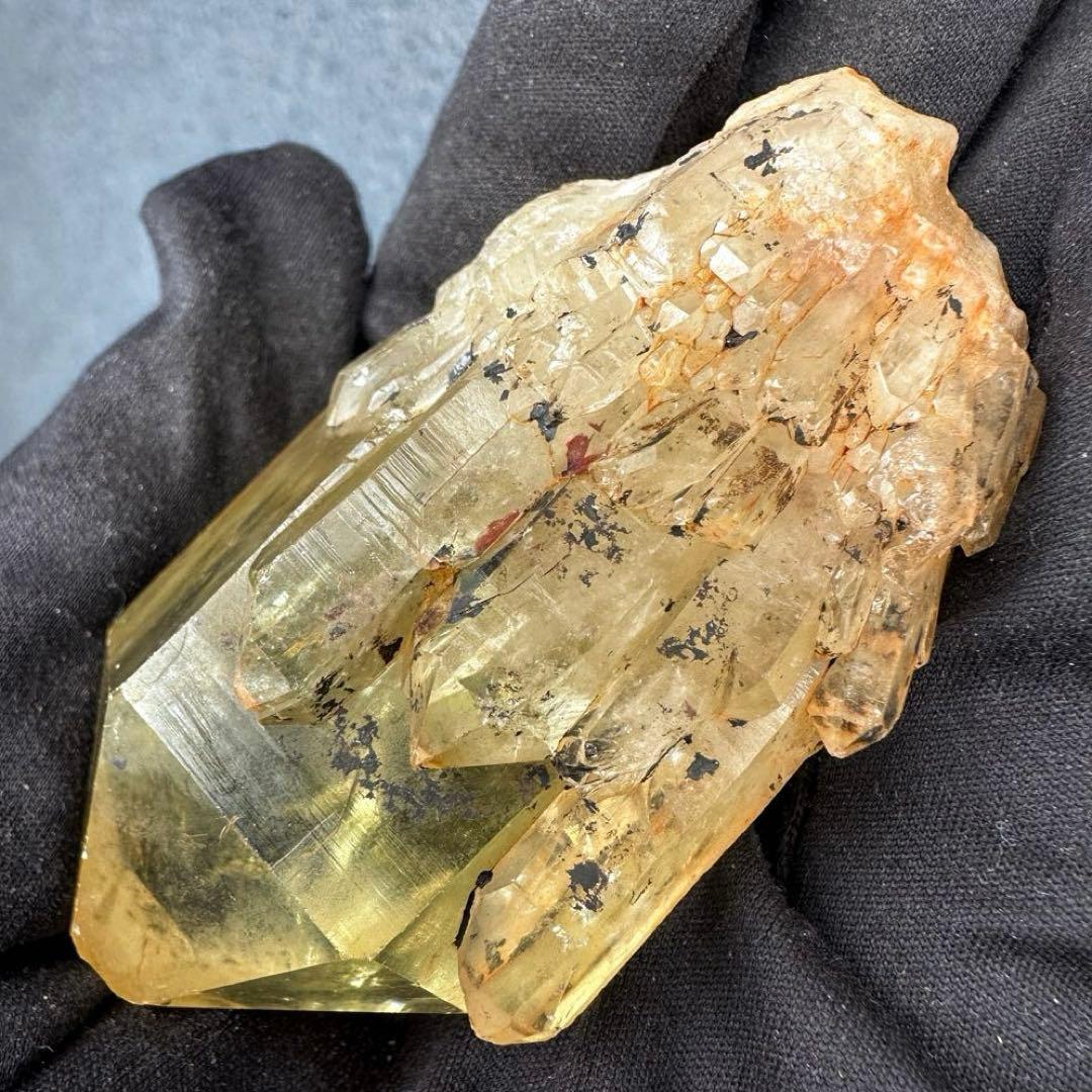 【金運】レインボー☆シトリンパイナップルクォーツ スピリットクォーツA1635