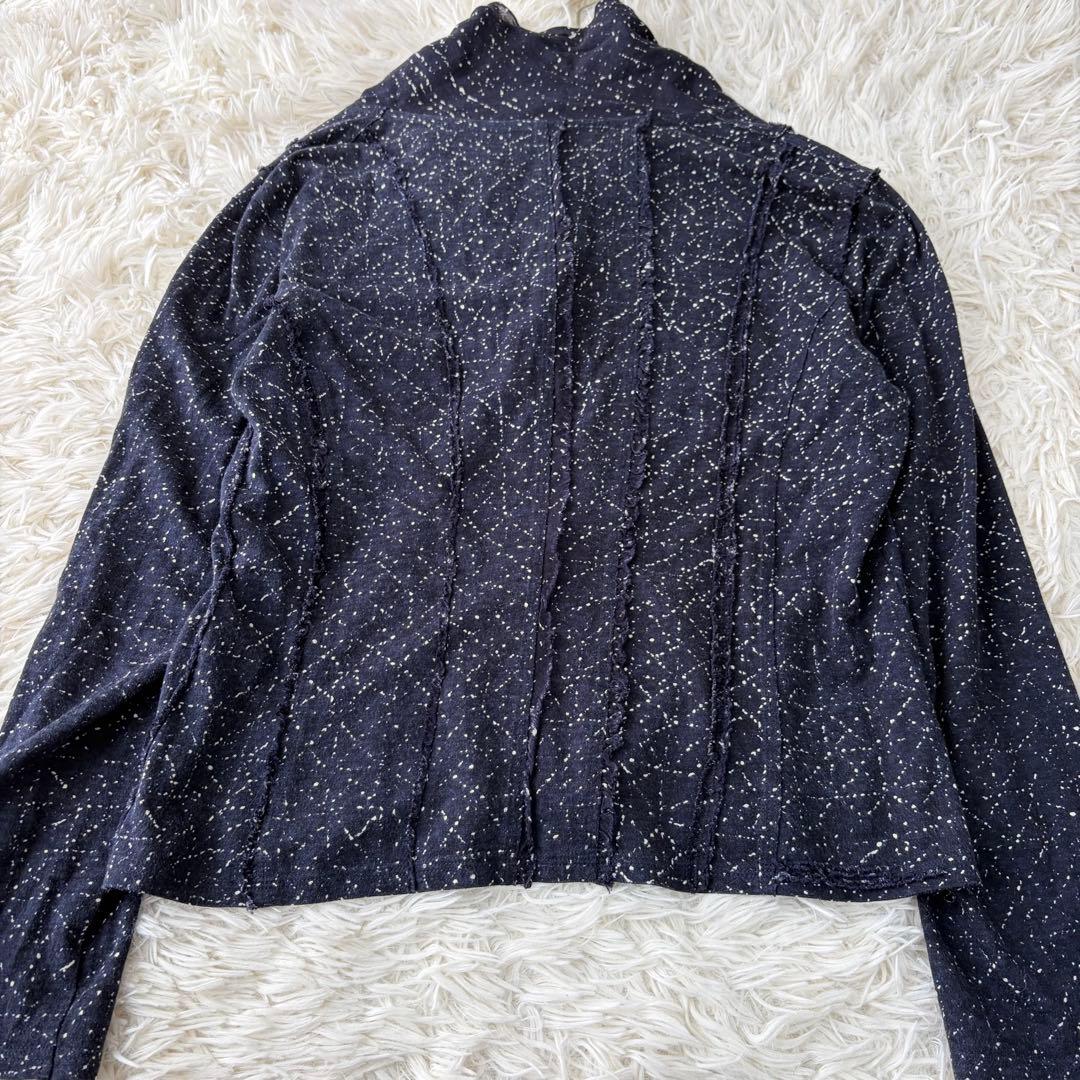 希少　ヨーガンレール　コットンリネンジャケット　羽織り　ショールカラー　星散らし