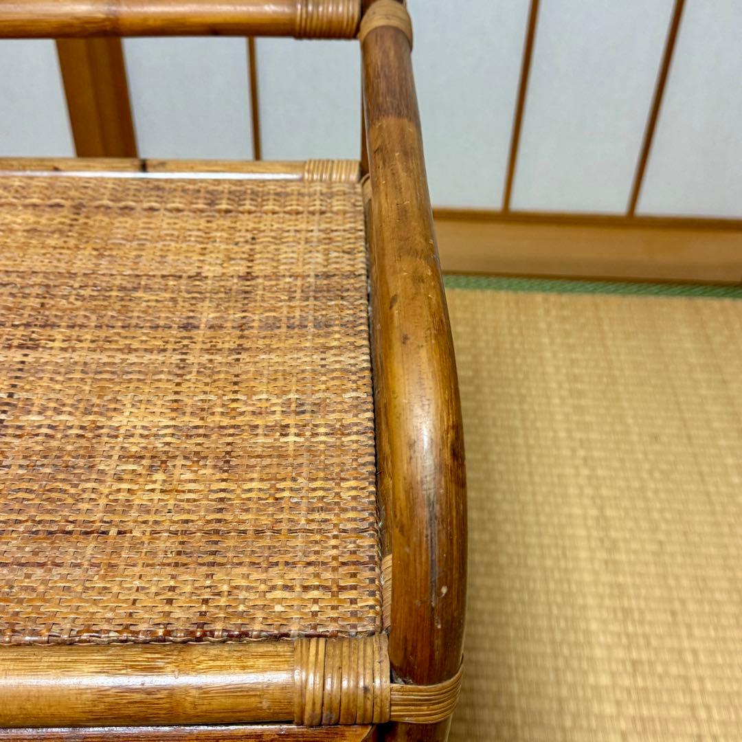籐 ラタンベンチ 椅子 昭和レトロ ドレッサーセット③