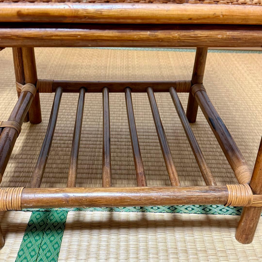 籐 ラタンベンチ 椅子 昭和レトロ ドレッサーセット③