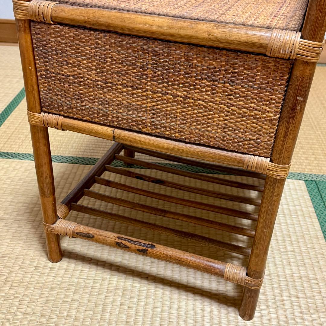 籐 ラタンベンチ 椅子 昭和レトロ ドレッサーセット③