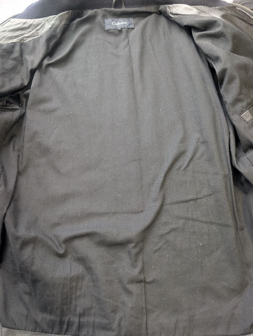 【MEN'S BIGI　Collective】羊革 レザージャケット ブラック