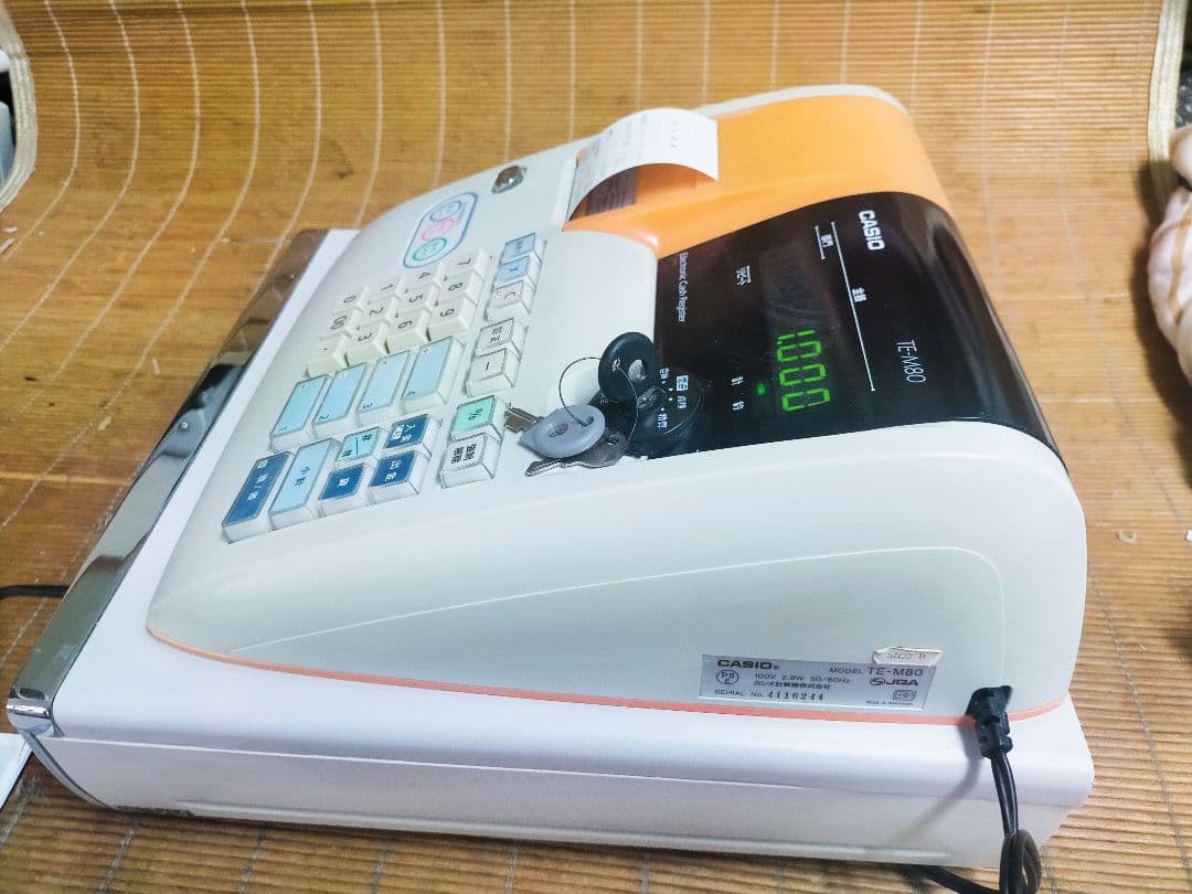 カシオレジスター　TE-M80　中古品　人気機種感熱紙　送料無料　401466