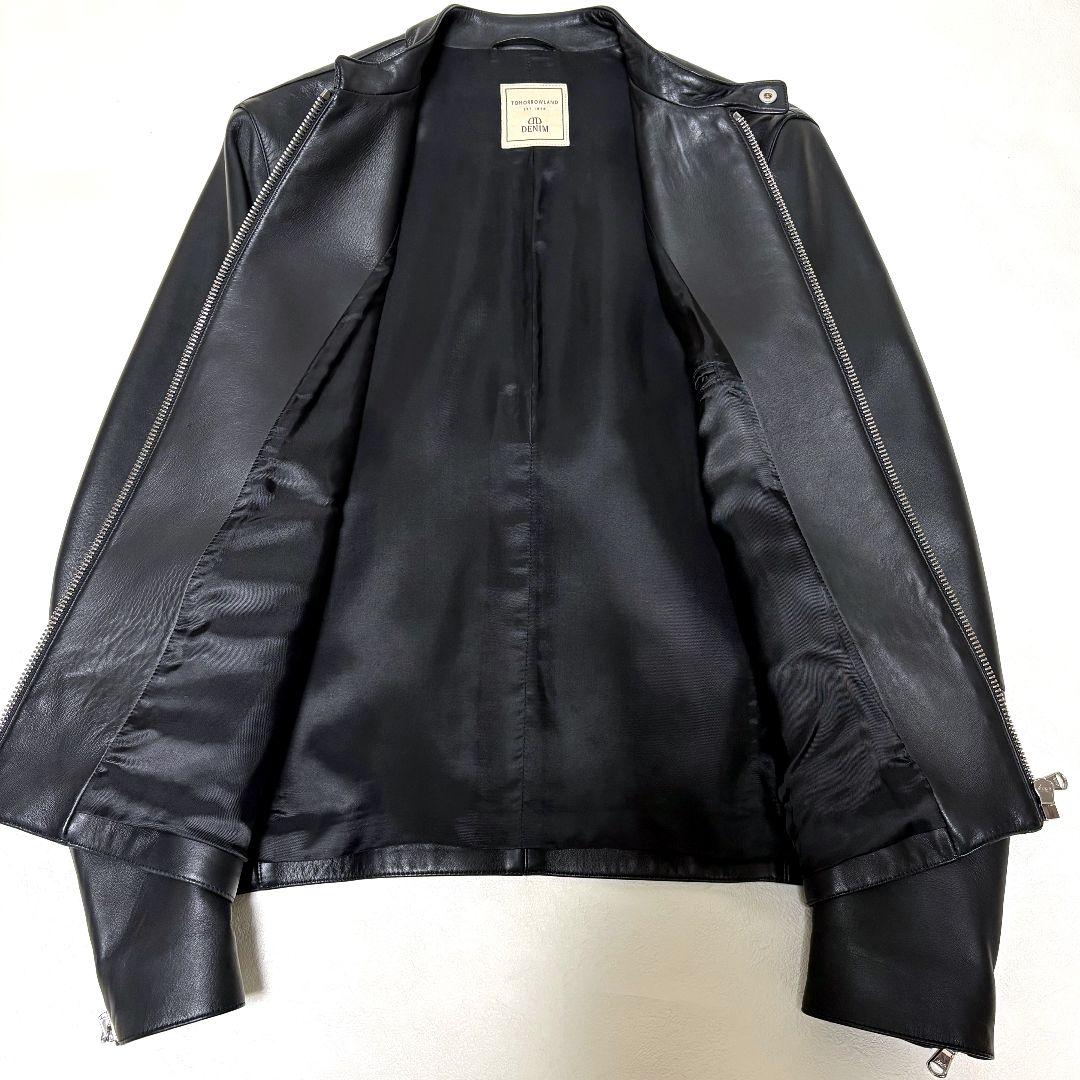 DENIM × TOMORROWLAND ラムレザーシングルライダースジャケット