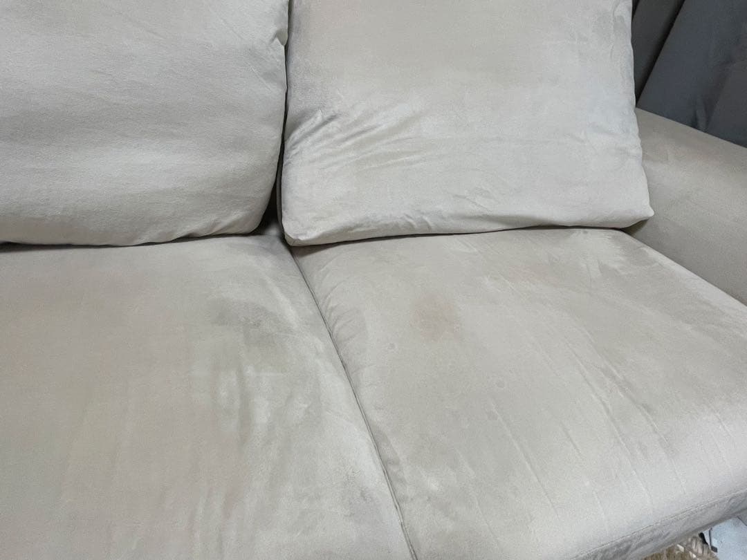 モダン ベージュ ファブリックソファ 3人掛け ソファ