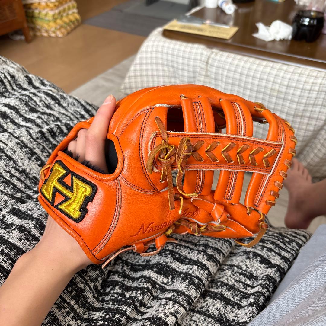 Hi-Gold Naruishi 硬式グローブ オレンジ