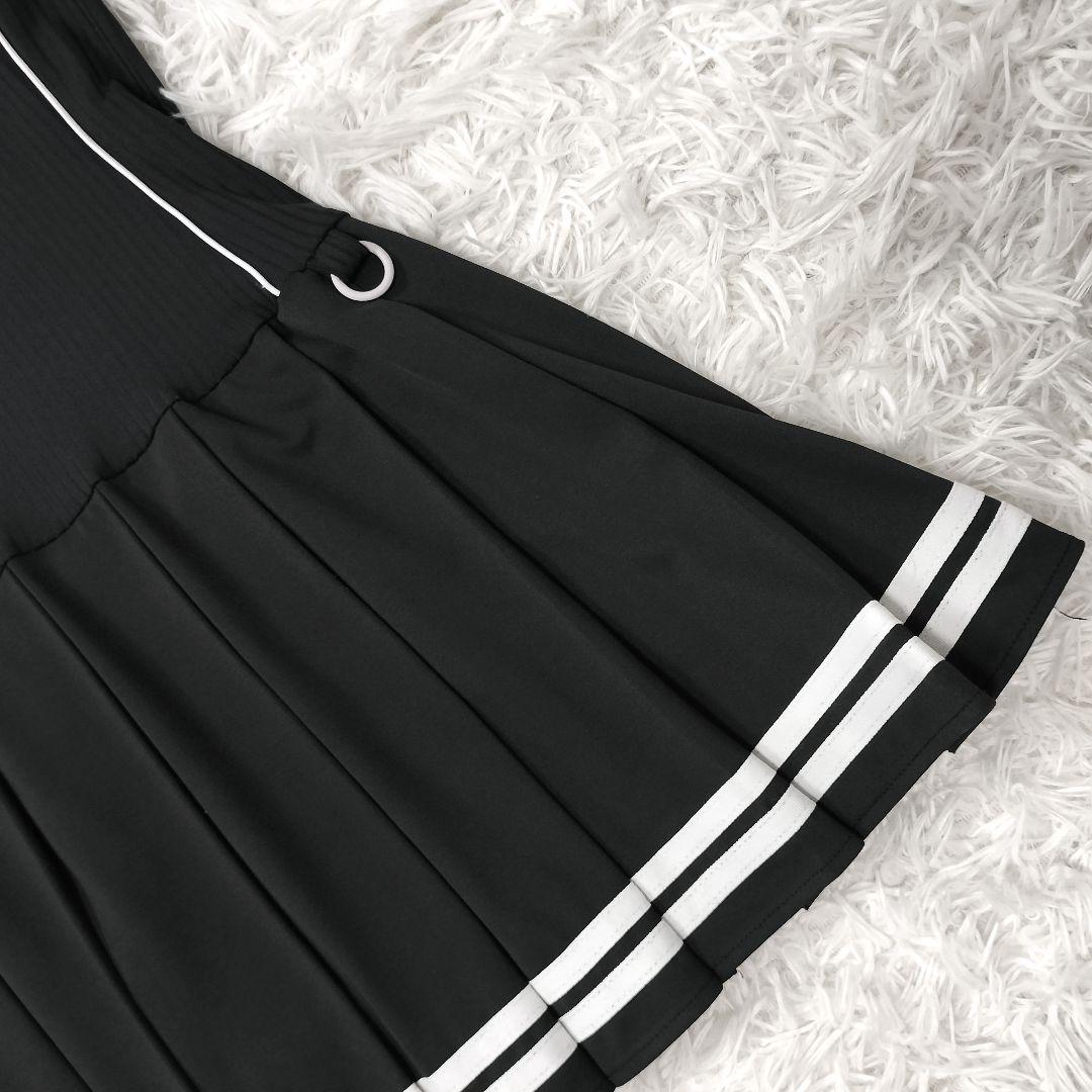 極美品✨MARK & LONA✨ブラック プリーツ ポロワンピース✨38