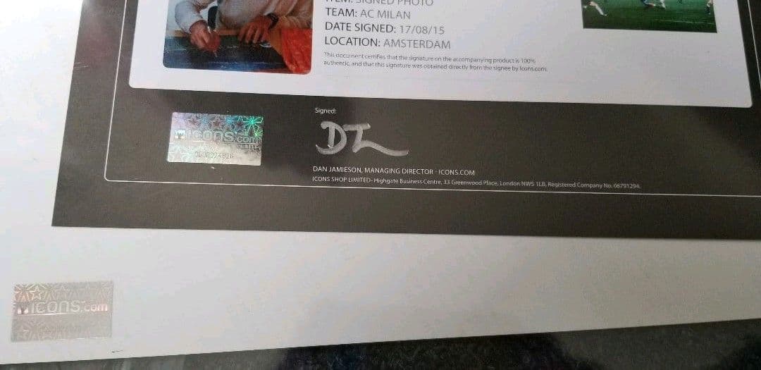 ICONS　ファンバステン　マルコ・ファン・バステン　直筆サイン　サイン　写真