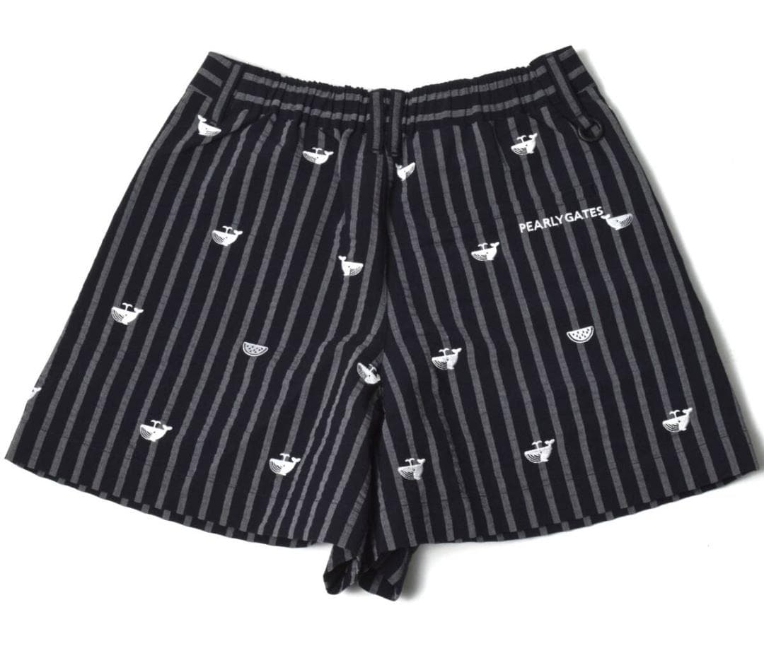 未使用3万 パーリーゲイツ くじら刺繍 キュロット 0 ネイビー