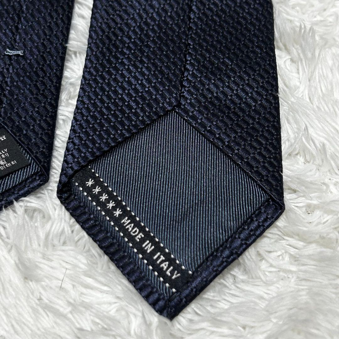 美品✨ エルメネジルドゼニア　ネクタイ　シルク100% ビジネス　メンズ　紺