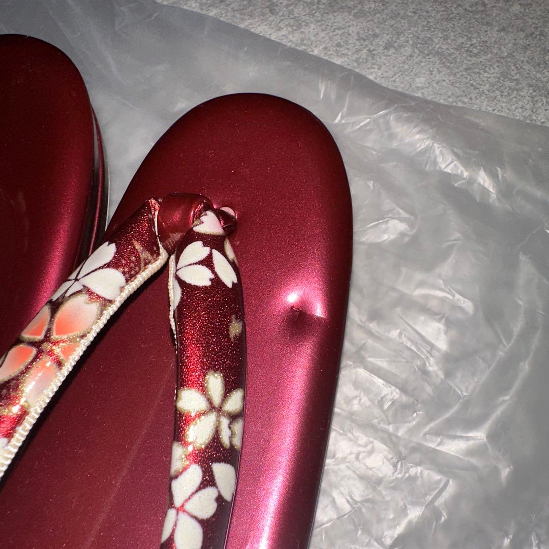 和装・成人式用バッグと草履セット(赤)