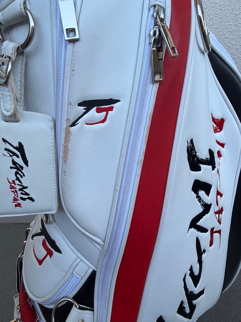 TAKUMI キャディバッグ ホワイト レッド ブラック