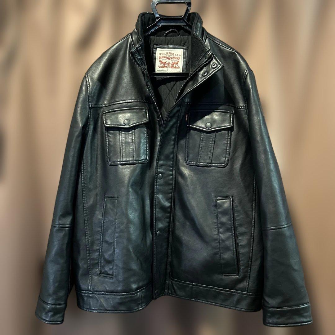Levi's ブラックレザージャケット　XL