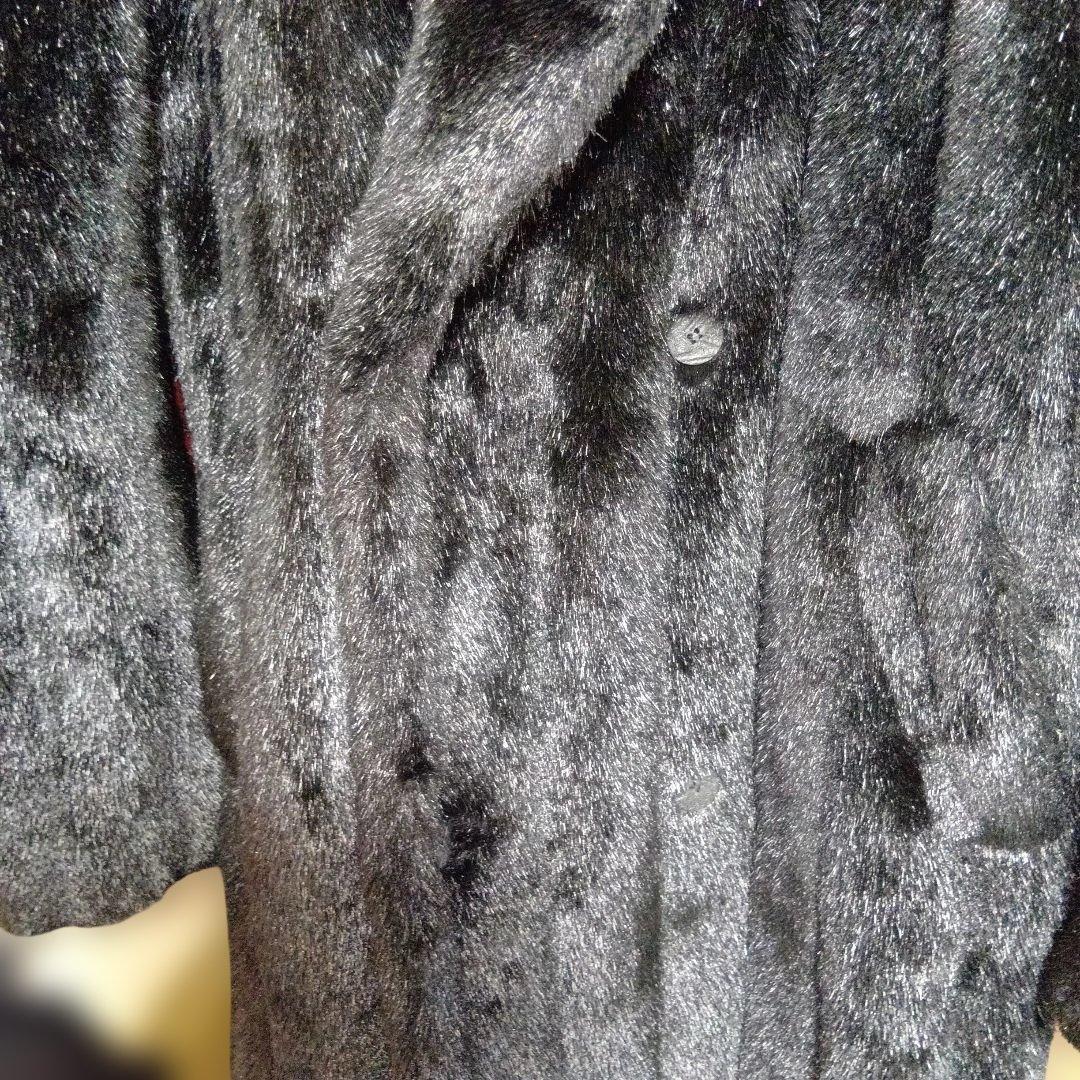 タイムセールルガラージュフェイクファーメンズコートロングＬ定価50000円黒