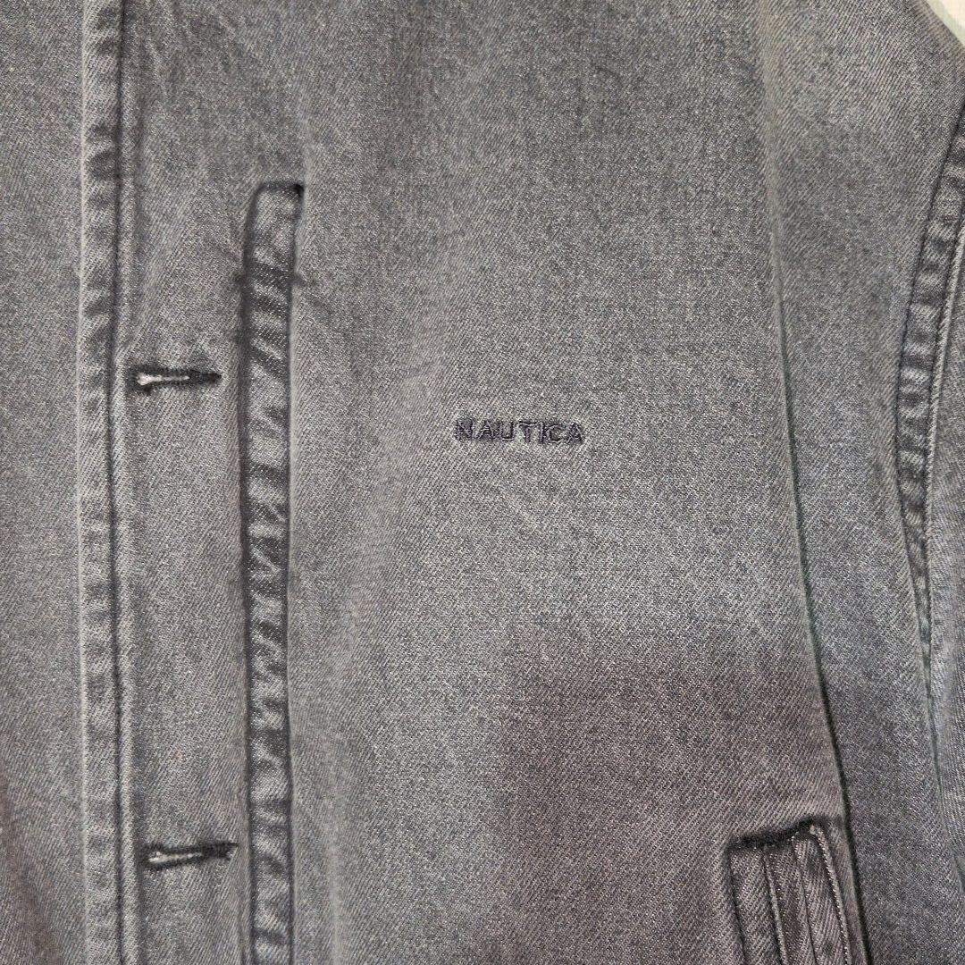 NAUTICA デニムジャケット ブラック ユーズド加工