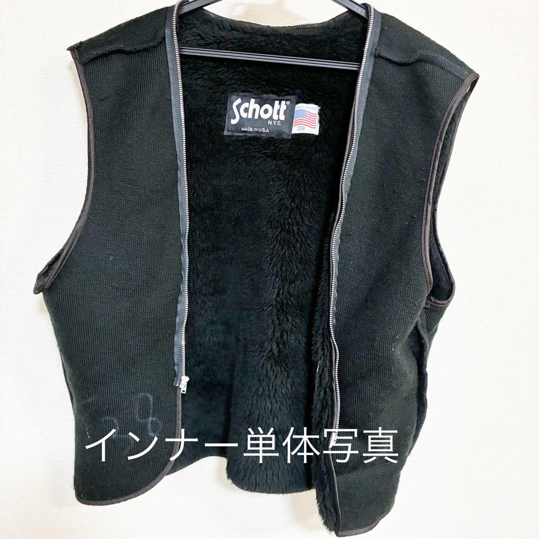 【米国製】Schott 652 レザートラッカージャケット ライナー付 38