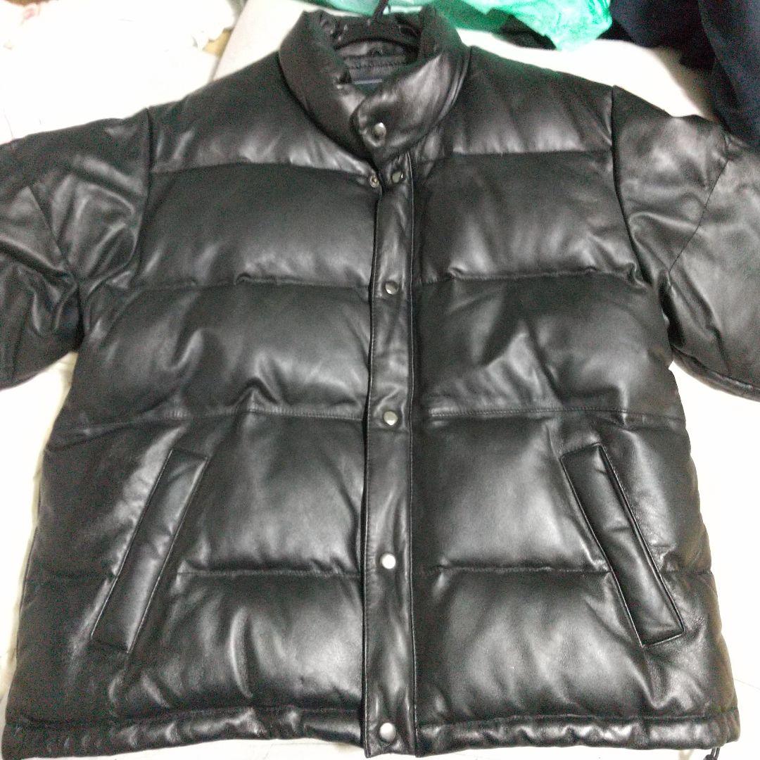 美品ブラックラムスキンレザーダウンジャケットMサイズ