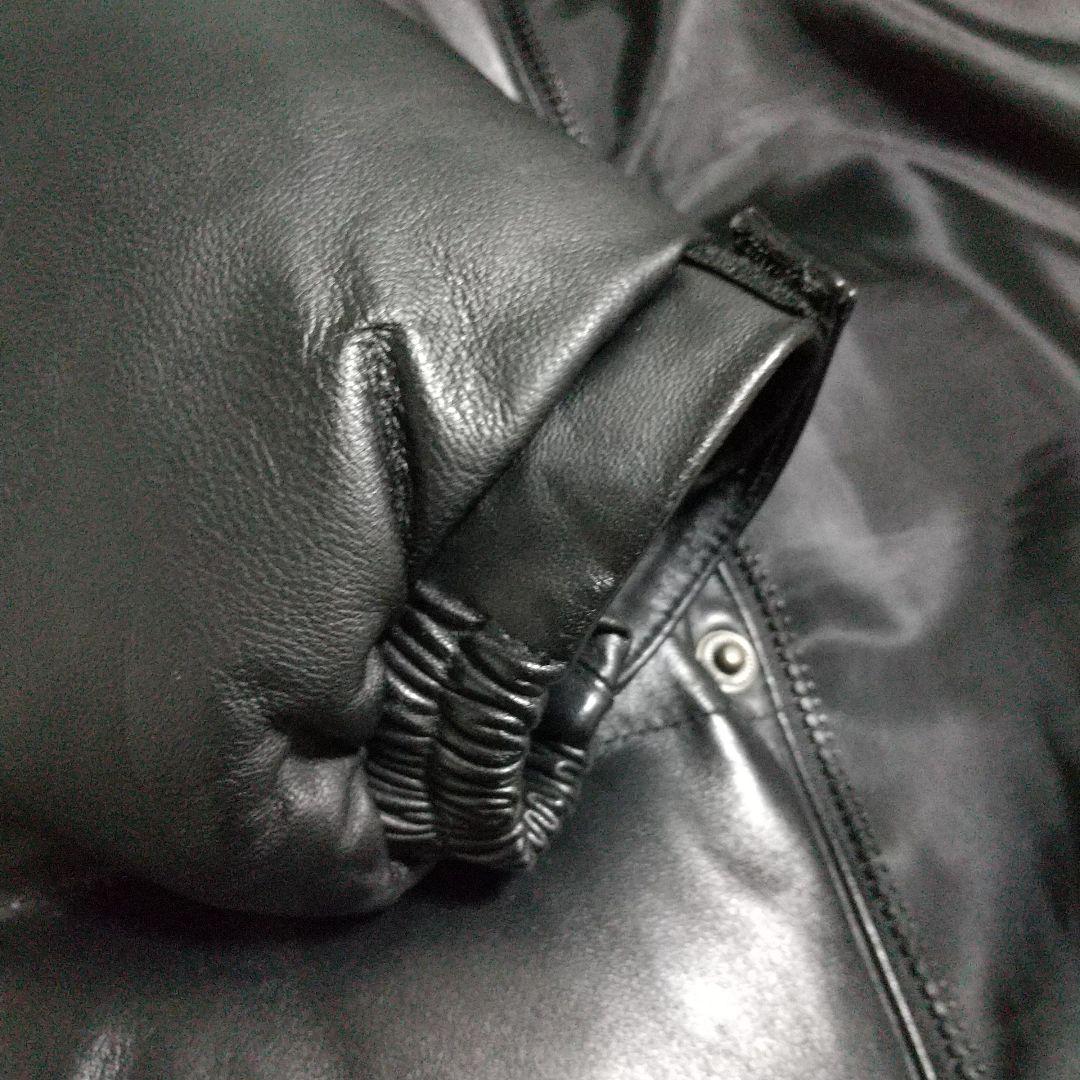 美品ブラックラムスキンレザーダウンジャケットMサイズ