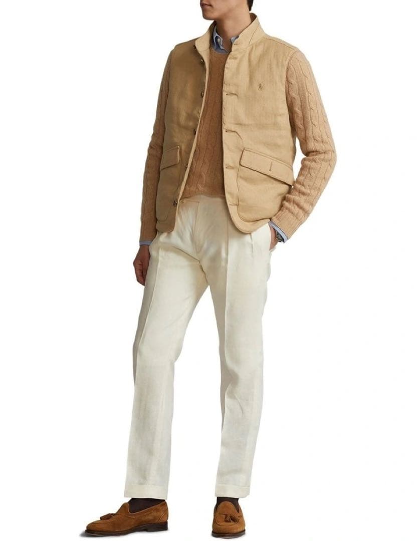 POLO Ralph Lauren リネン ヘリンボーン ダウンベストXL