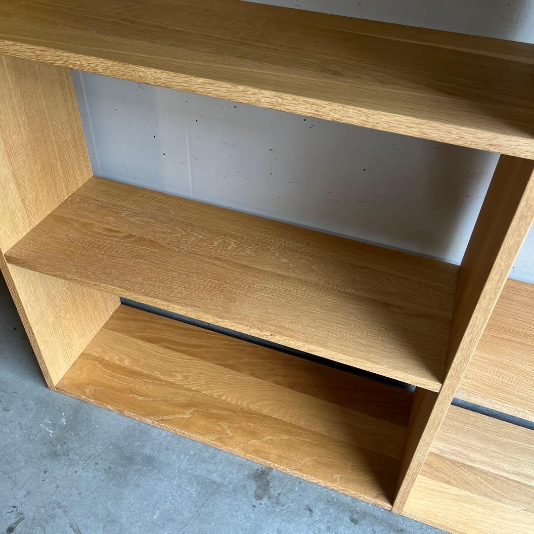 美品★無印 スタッキングシェルフ・ワイド・５段+追加５段・オーク材