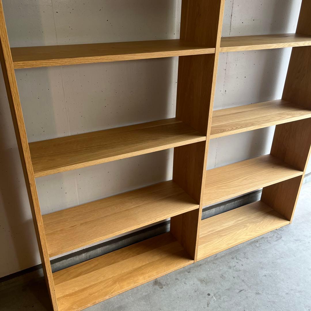 美品★無印 スタッキングシェルフ・ワイド・５段+追加５段・オーク材