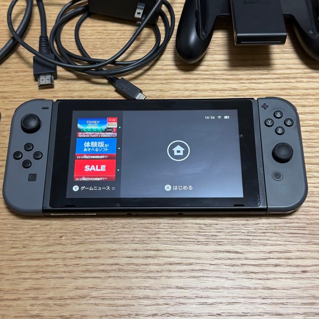 【箱無し】Nintendo Switch 本体 グレー　純正付属品有り