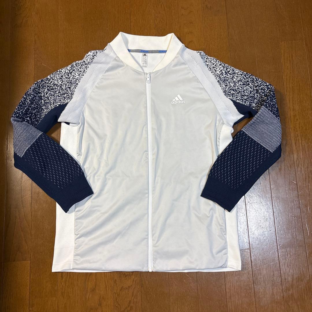 オシャレ アディダス ファブリックミックス ストレッチ長袖ジャケット