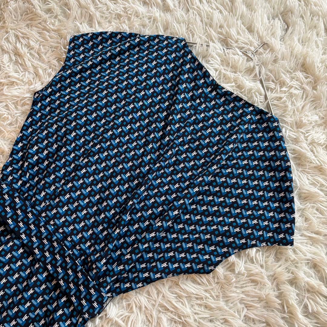 アンタイトル UNTITLED 総柄 ワンピース ロング フレンチスリーブ 半袖