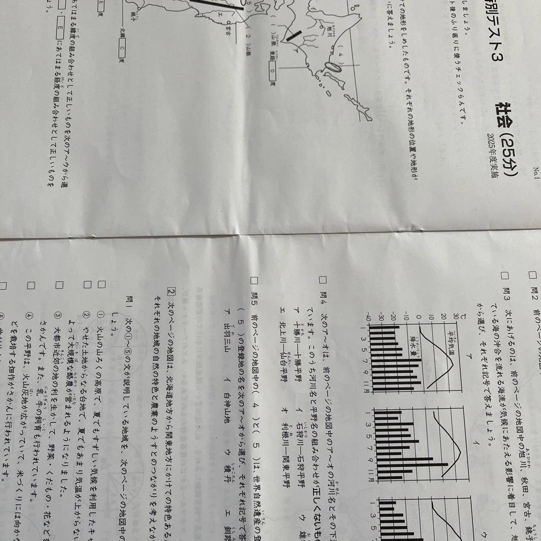 2025年❗️日能研 5年 夏期講習特別テスト①②❸