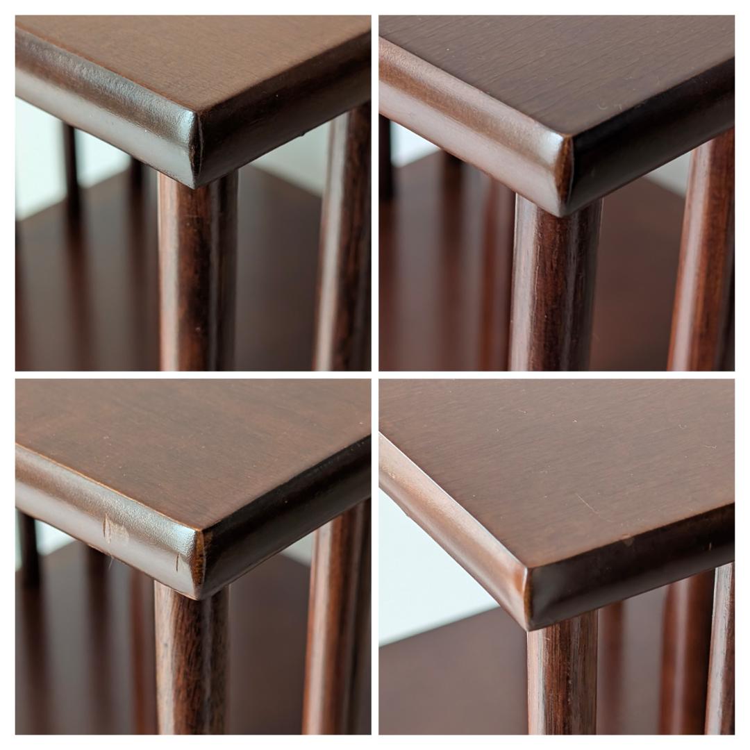 ビンテージ リボルビングブックケース ウッドシェルフ 飾り棚 回転式本棚 美品