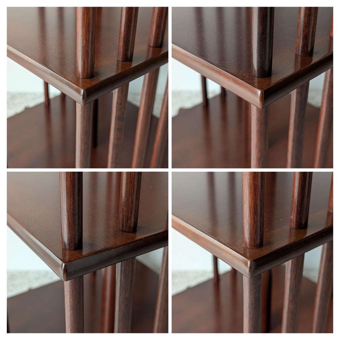 ビンテージ リボルビングブックケース ウッドシェルフ 飾り棚 回転式本棚 美品