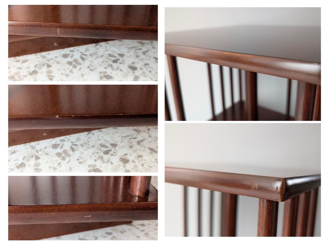 ビンテージ リボルビングブックケース ウッドシェルフ 飾り棚 回転式本棚 美品