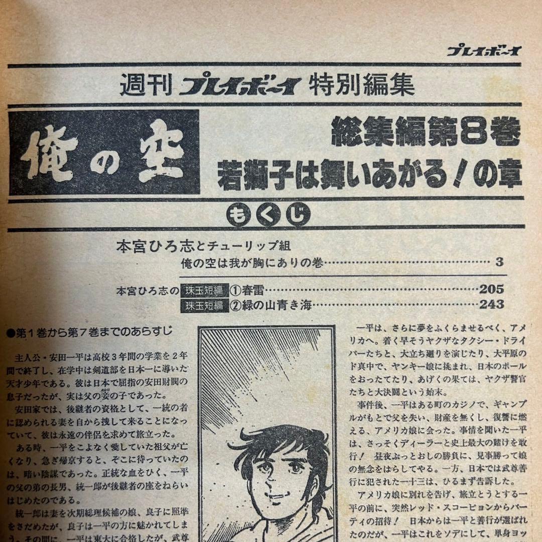 週刊プレイボーイ特別編集　俺の空　全8巻 本宮ひろ志