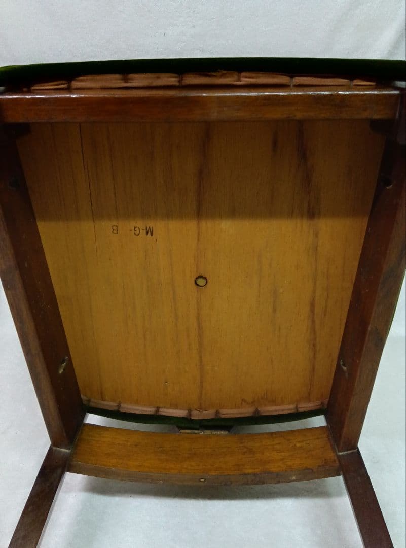 ナガノインテリア　ダイニングチェア　ベロア素材　木製椅子　レトロ　アンティークA